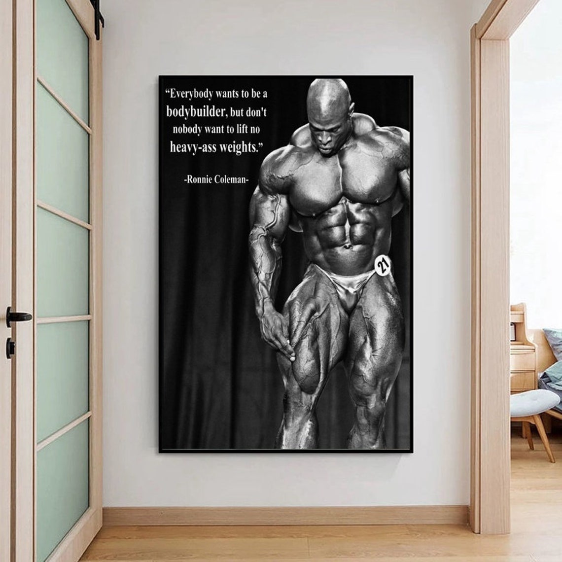 Motivierender Spruch Poster RONNIE COLEMAN Bodybuilding Gym Etsy