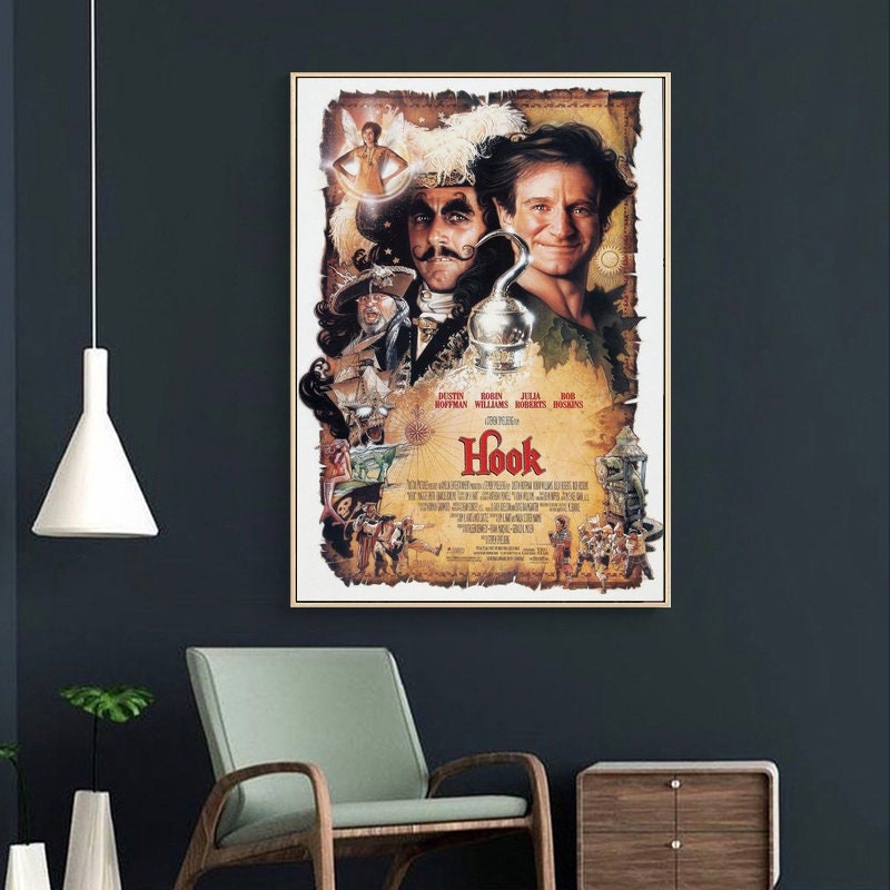 Hook Art 90's Vintage Movie Film Poster Print oil painting Wall Art Painting Room Home Decor Canvas Painting Unframed