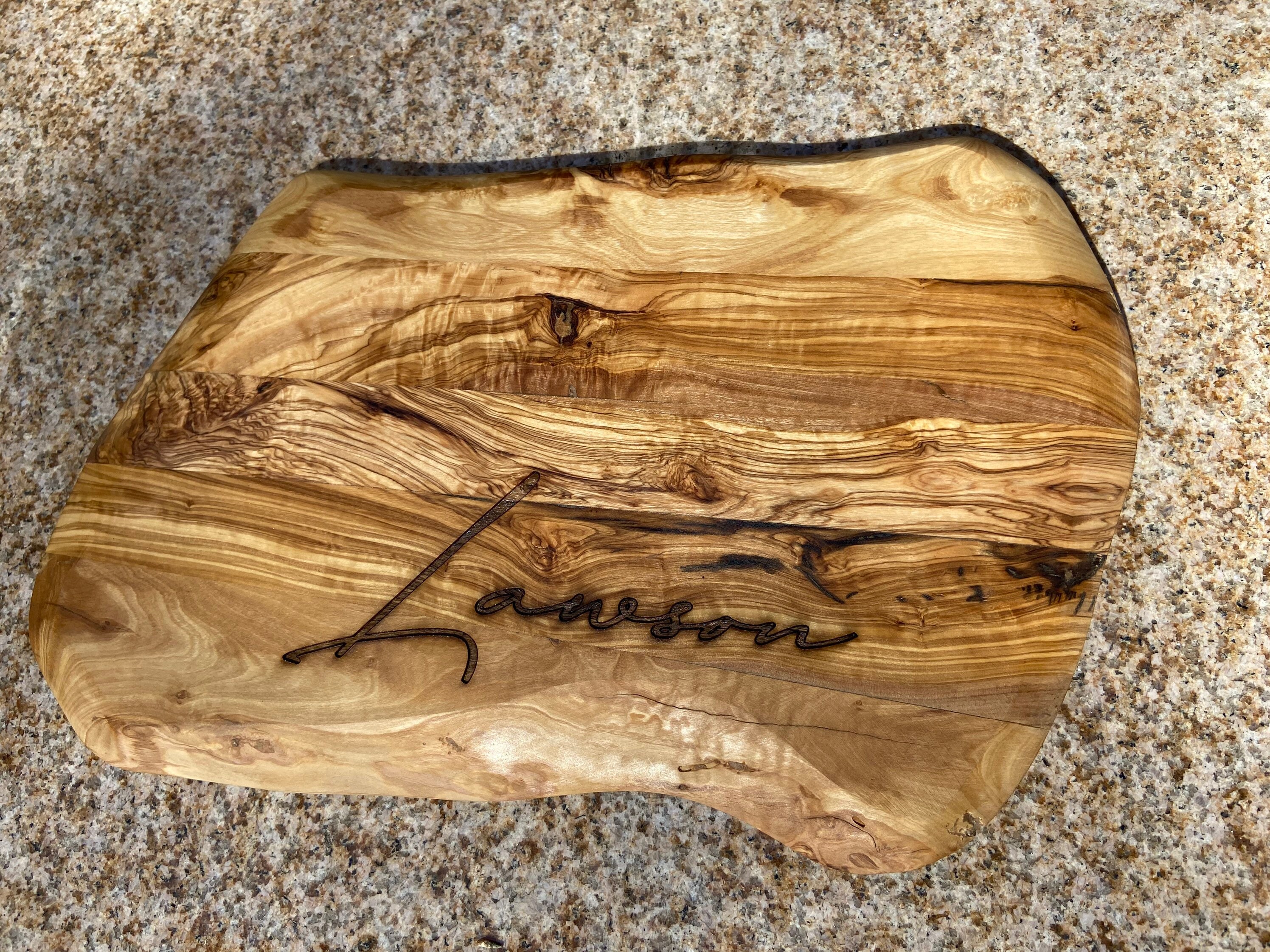 Custom Engraved Olive Wood Serving Board. Etsy