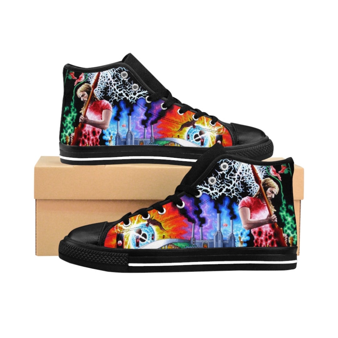 Pink Floyd Shoes David Gilmour Print Hightop Canvas Sneakers for