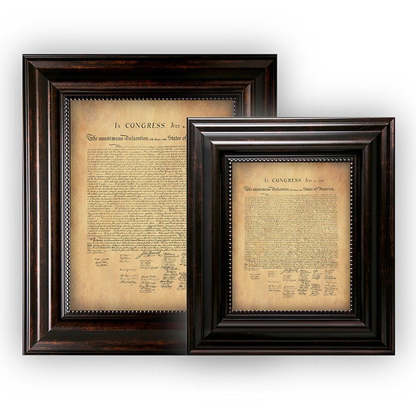 Framed Declaration Of Independence Wall Art, July 4th 1776, Independence Day, United States Declaration of Independence - Patriotic Gifts