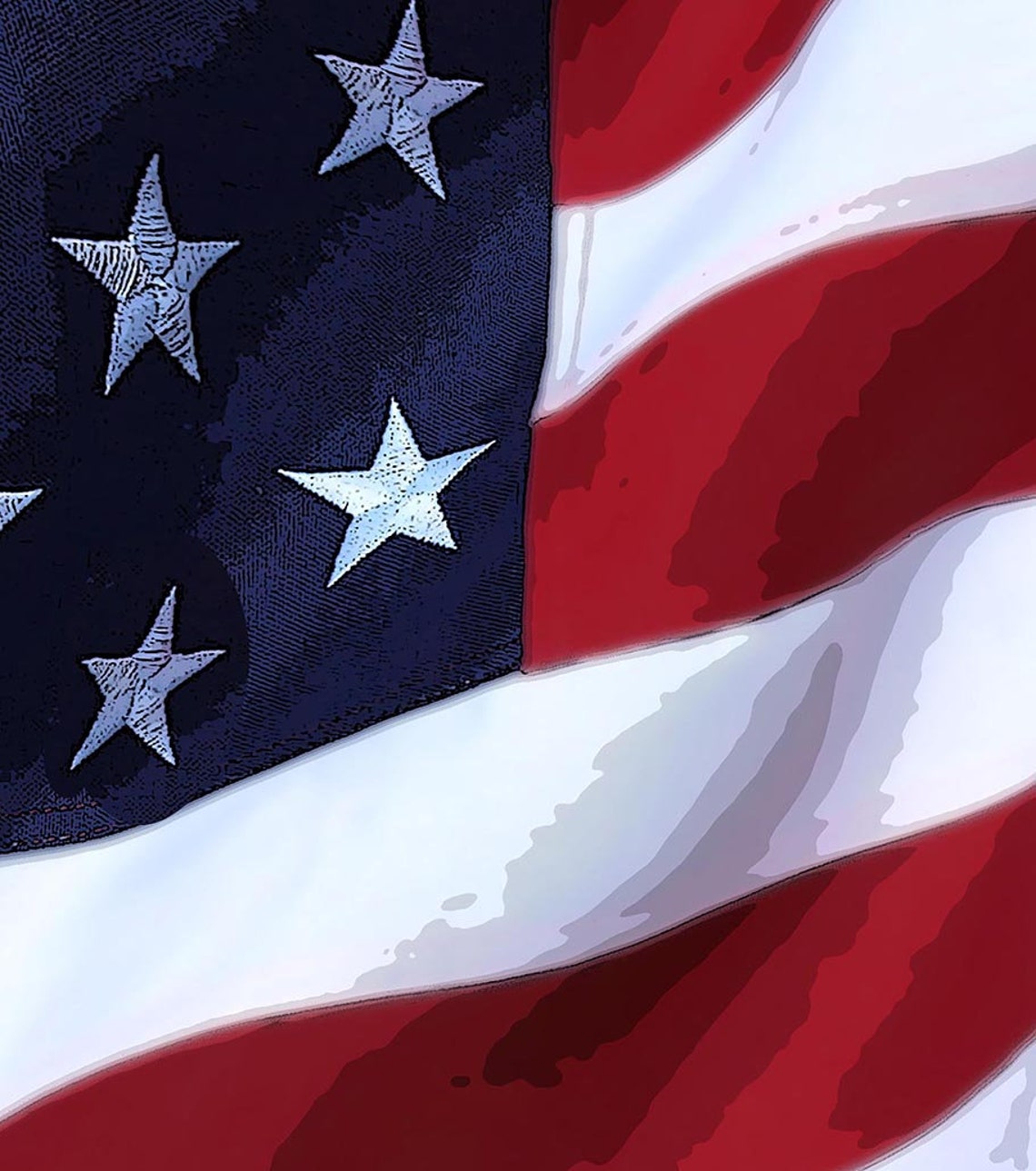 Flag Cutouts Usa Flag Wall Art Cutout US Flag Square Canvas | Etsy