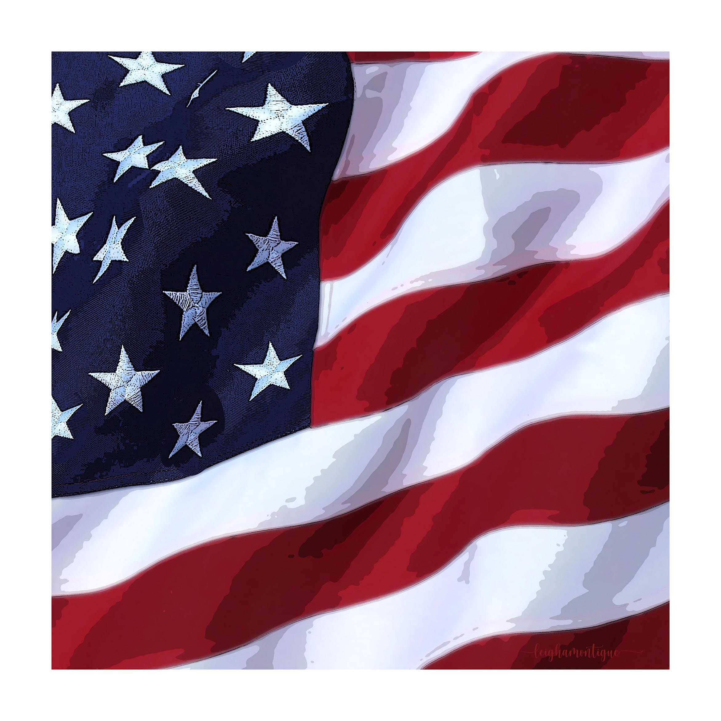 Flag Cutouts Usa Flag Wall Art Cutout US Flag Square Canvas | Etsy