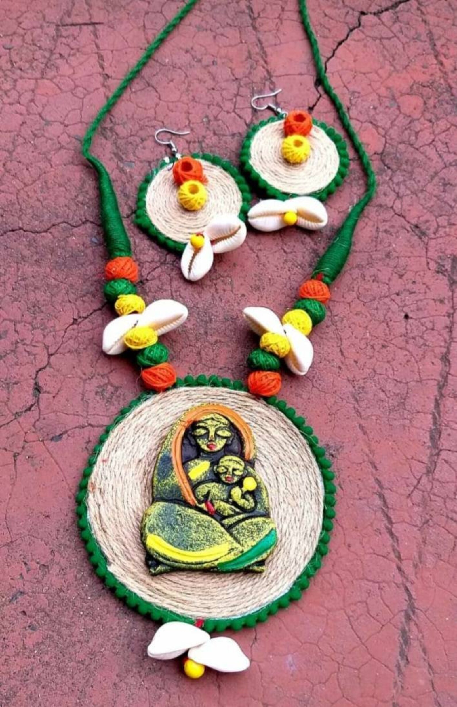 Handmade Jewellery Set Collection Made of Jute With Necklace Etsy UK