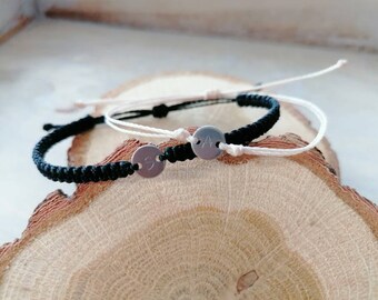 Partnerarmband personalisiert / Partnerarmband mit Herz / Armband mit Initialen / Staudenknoterei