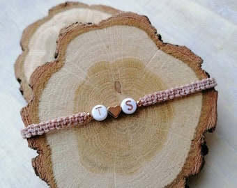 Personalized macrame bracelet / partner bracelets / initial bracelet / anniversary gift / bead play / personalized gift