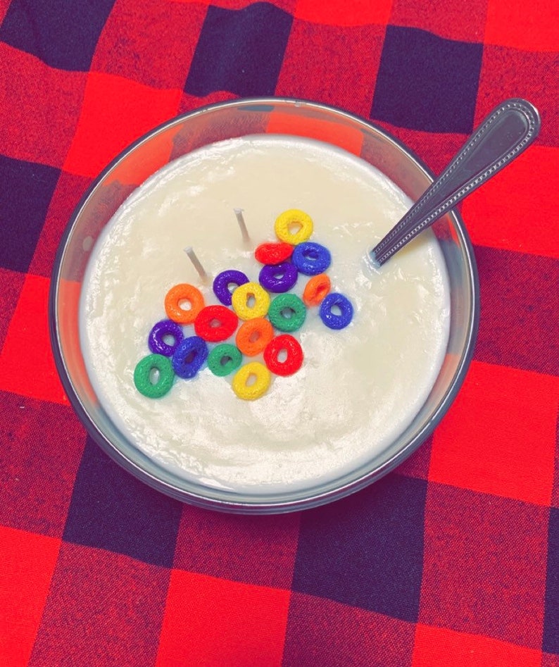 Fruit Loopz Cereal Bowl Candle Soy Candle Decorative Candle Etsy