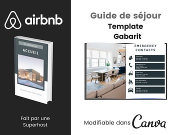 Manuel de séjour Airbnb | Manuel d'accueil Français | Manuel instructions | Livre d'accueil | Règles Airbnb| Guide d'hôte Airbnb | Template