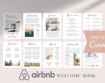 Airbnb Welcome Book Template | House Host Manual Guidebook Template | Real Estate Canva Template | Vacation Rental Template