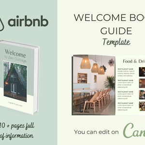 Airbnb Welcome Book Template, Editable Canva Welcome Guide, Air bnb House manual, Superhost eBook, Host signs, Signage, VRBO Vacation Rental
