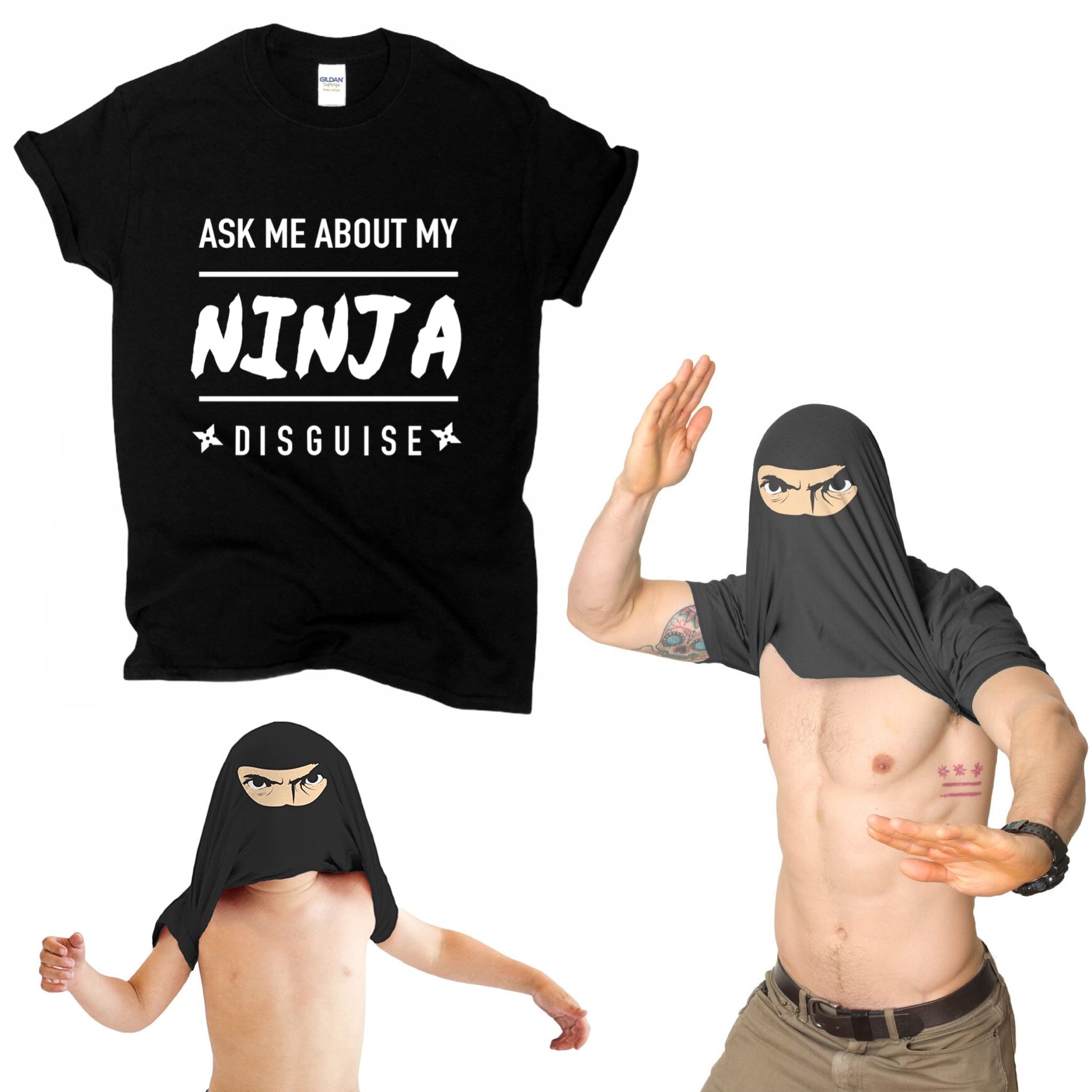 Funny Men Tshirt Ninja Disguise Ask Me About My Ninja Etsy