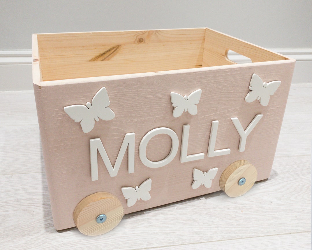 Personalised Wooden Toy Box With Wheels Etsy UK