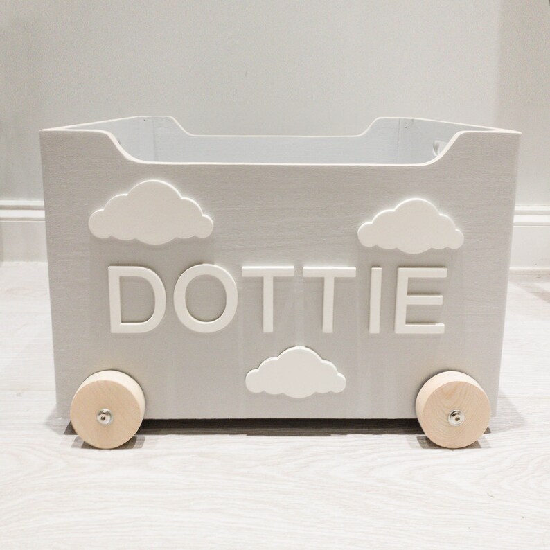 Personalised Wooden Toy Box With Wheels Etsy
