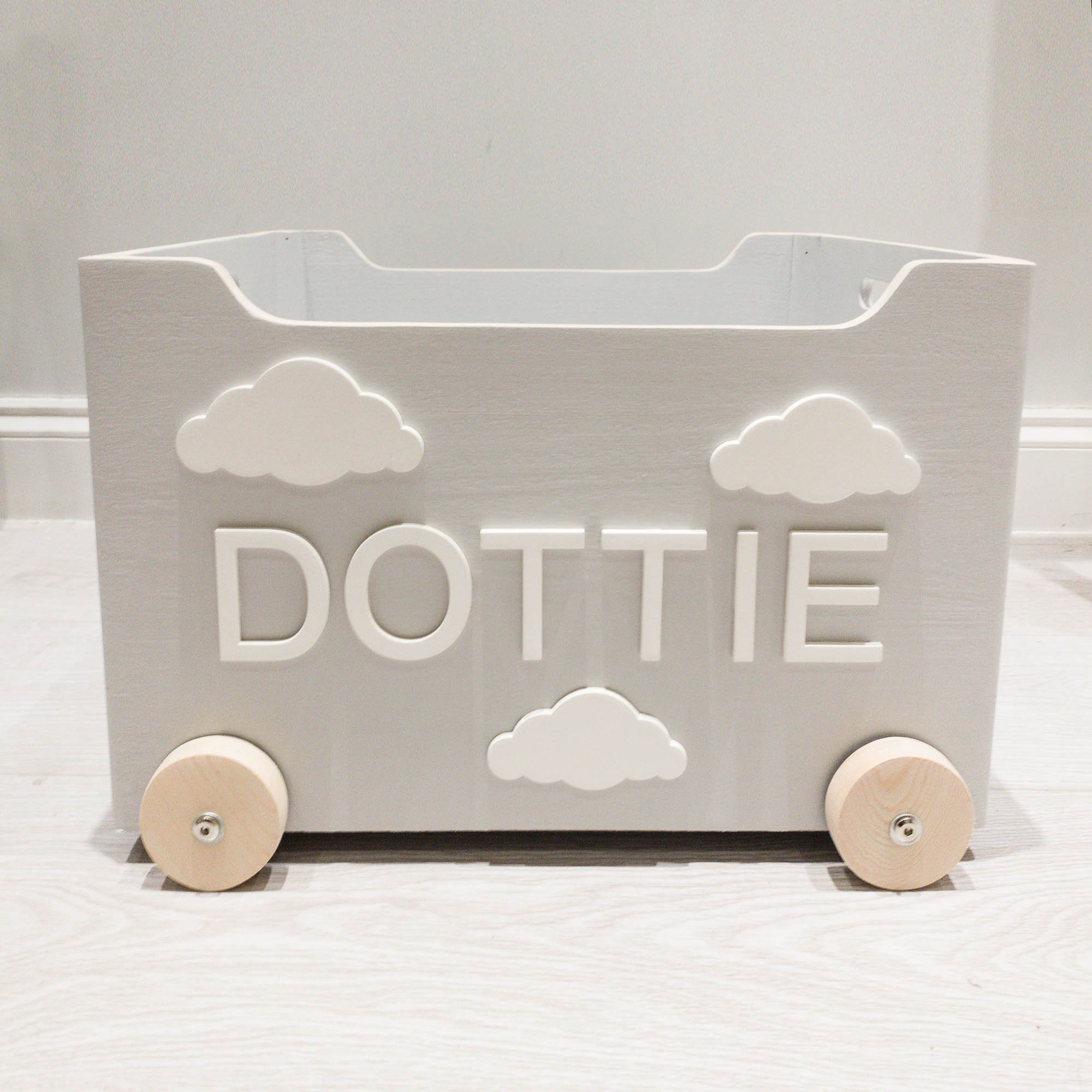 Personalised Wooden Toy Box With Wheels Etsy