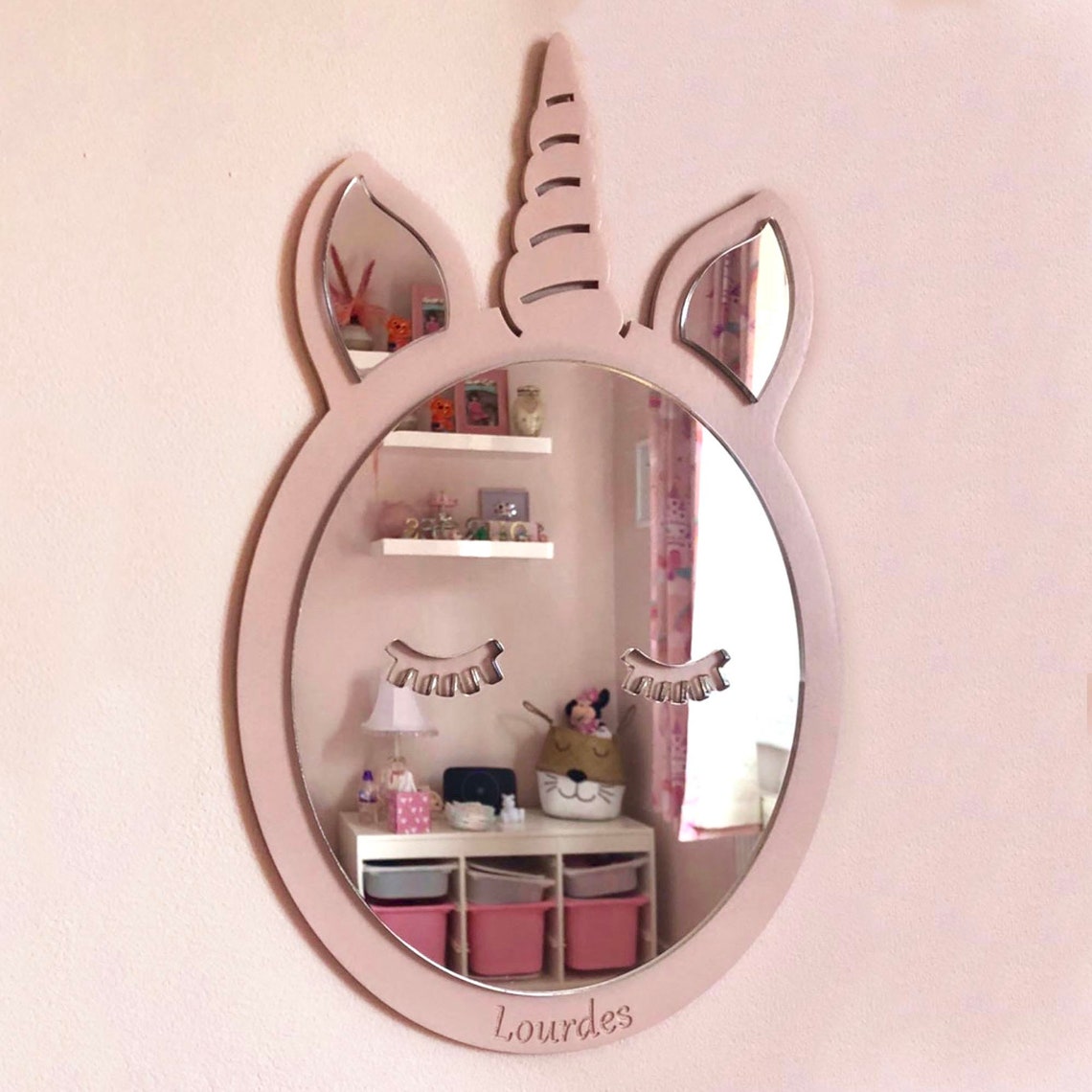Personalised Children's Wooden Unicorn Mirror Etsy