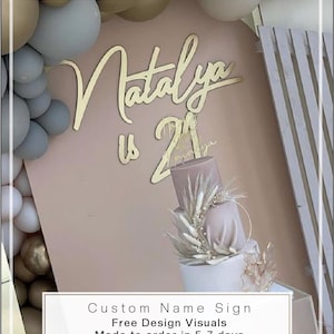 Custom Name Sign | Bespoke Event Decor | Birthday Backdrop Sign | Any Font | Free Design Visuals | UK Designed & Made