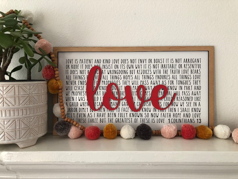 Valentine's Day Sign Valentine's Mantel Sign Love image 1