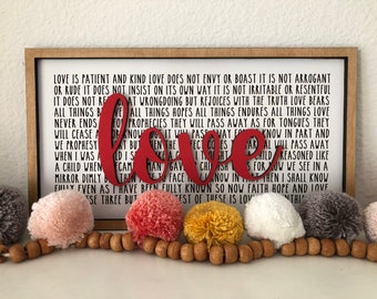 Valentine's Day Sign Mini Valentine's Mantel Sign Love Sign Living Room Religious Wall Art  Holiday Sign