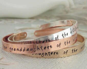 We Are The Granddaughters Of The Witches You Could Not Burn Bracelet, Women Power Gift, Bracelet Gift, Witch Quote Jewelry, Feminist Gift