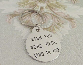 Funny Boyfriend Keychain Gift, Wish You Were Here In Me Stamped Gift, Long Distance Gift, Long Distance Keychain, Necklace Gift, Funny Gift