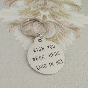 Funny Boyfriend Keychain Gift, Wish You Were Here In Me Stamped Gift, Long Distance Gift, Long Distance Keychain, Necklace Gift, Funny Gift