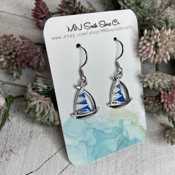 Sail Boat Earrings | Charm Earrings | Nautical Earrings | Gifts for Her | Summertime Earrings | Earrings for the Boat | Hypoallergenic