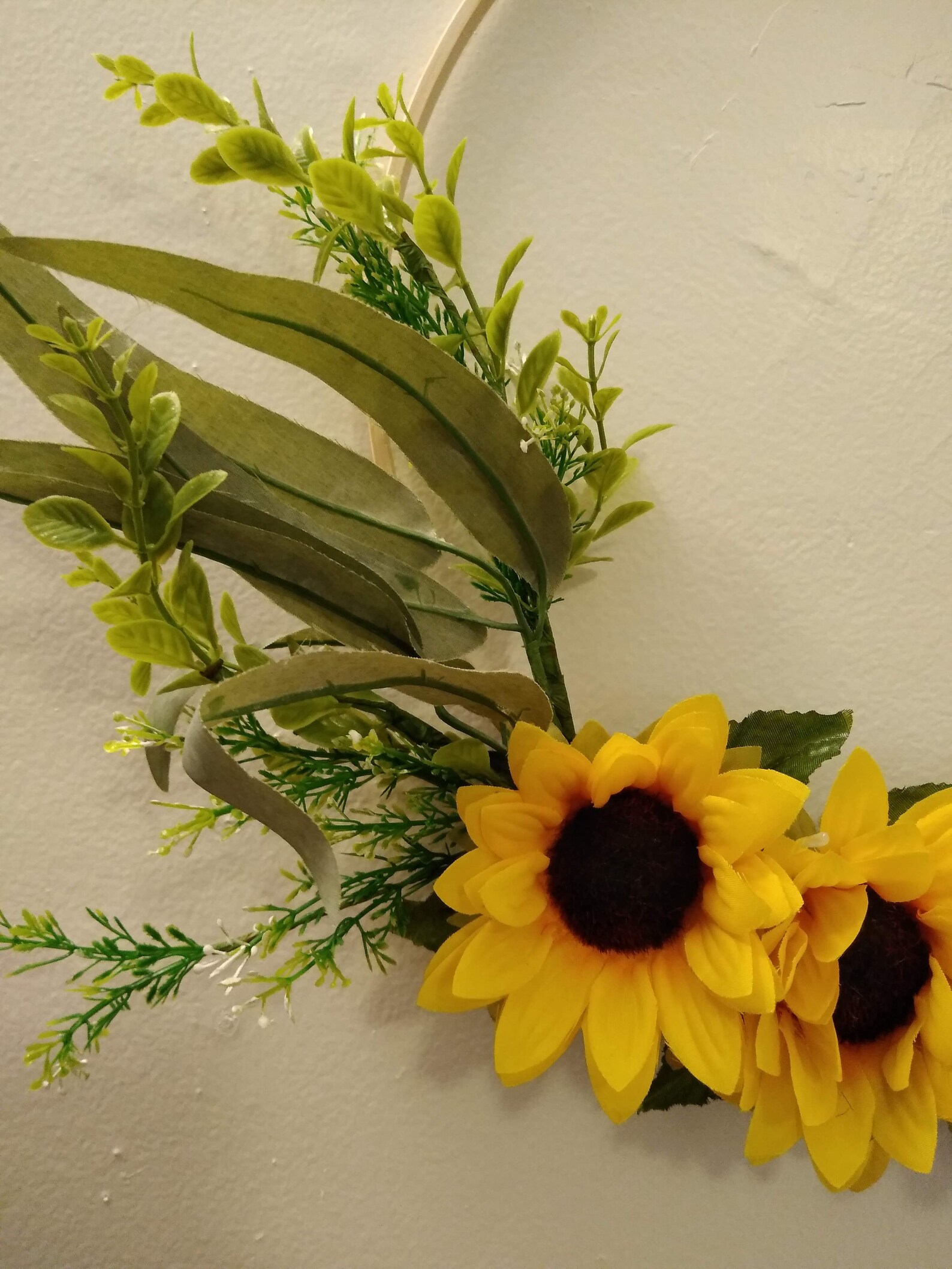 Hoop Wreath Ring Wreath EucalyptusYellow Sunflower Gift Etsy