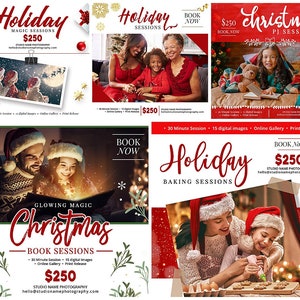 Plantillas para minisesiones navideñas / Marketing fotográfico para fiestas navideñas / Photoshop
