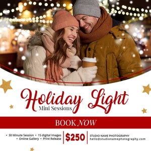 Holiday Lights Mini Session Marketing Template voor fotografen