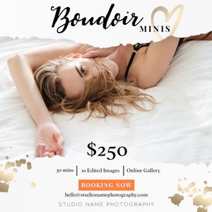 Boudoir Marketing Vorlage für Fotografen, Mini-Session-Vorlage für Boudoir Fotografen