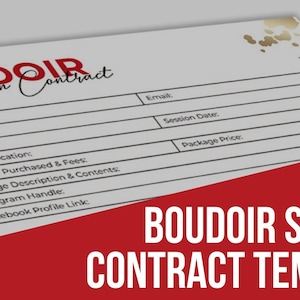 Boudoir Photography Session Contract Template PSD Template