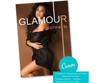 Boudoir Photography Client Guide for Canva, Boudoir Welcome Packet, Marketing Magazine Template for Canva, Glamour, Empowerment