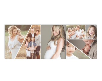 Puede incluir: Una portada de Facebook con un collage de fotos familiares. Las imágenes incluyen una mujer embarazada, familias y niños. El logotipo de Fotovella y el texto "Serenity" también están presentes.