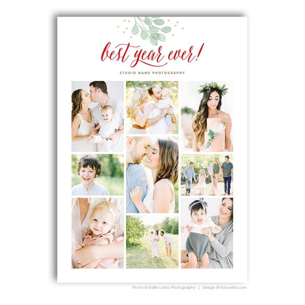 Photographer Thank You Card Template - Year End Thank You - Holiday Card - New Year Card - For Pro Photographers - BEST YEAR EVER