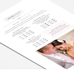 Photography Pricing Template, Photography Pricing Sheets, Photography Pricing Guide for Wedding Photographers