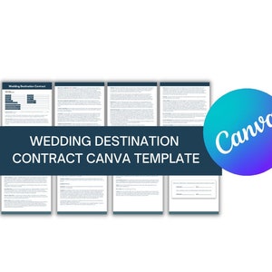 Destination Wedding Photography Contract | Canva Template | Photographer Agreement | Client Booking Template