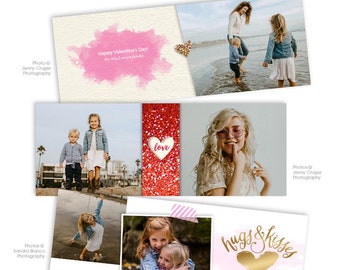 Valentine's Day Facebook Timeline Cover Photoshop Template - Three Piece Bundle - 1236