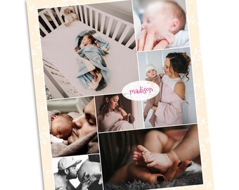 Plantilla de collage - Plantilla de impresión 16x20 - Tablero de blog - Plantilla de Photoshop de guión gráfico - 1066