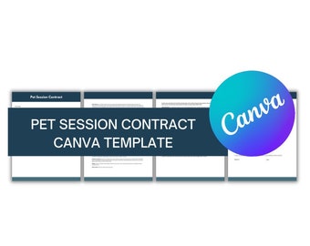 Pet Session Contract for Canva, Pet Photography, Photography Session Contract, Pet Portrait Photographer Contract Template