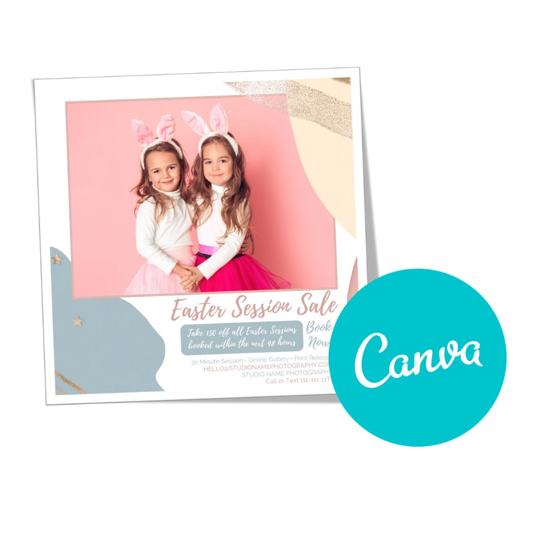 Easter Mini Session Marketing Template, CANVA Photography Easter Mini ...