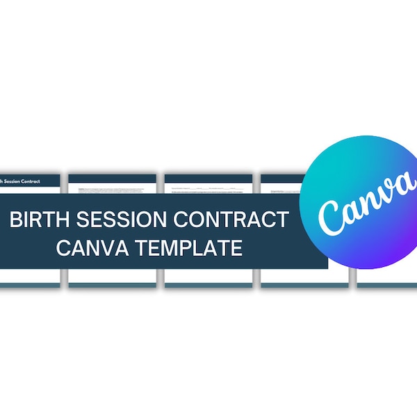 Birth Session Contract for Canva, Birth Photography, Photography Session Contract,  Birth Session Photographer Contract Template