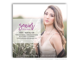 Senior Photography Marketing Template, Graduation Session PSD Flyer, Senior Social Media Kit, Photographer Marketing Card