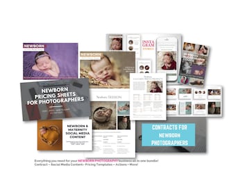 The Complete Newborn Photography Collection, Newborn Photographer Posing, Contracts, Templates, Presets