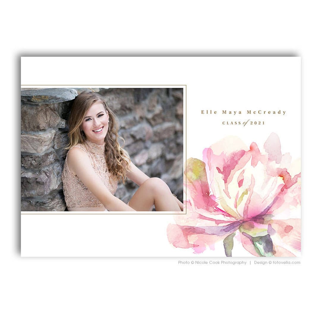 Senior Grad Card Photoshop Template - for Photographers - Photoshop ...