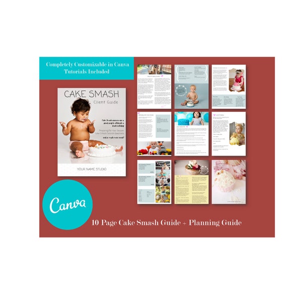 Cake Smash Kundenleitfaden und Planungsleitfaden für Canva, Magazine Template