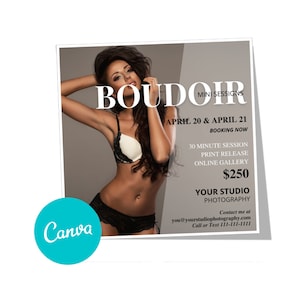 Boudoir Mini Session Marketing Template for Canva, Photography Marketing Template for Photographers V4 INSTAGRAM
