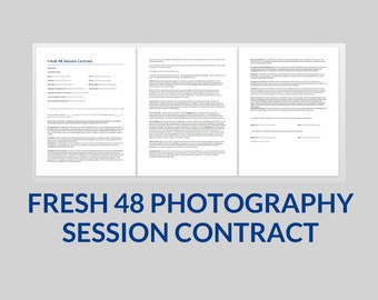 Fresh 48 Photography Contract, Newborn Session Agreement, Editable Word Template, Hospital Photo Form, Client Legal Document