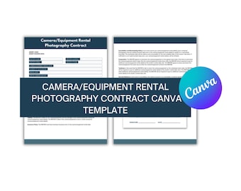 Huurcontract voor camera/apparatuur voor Canva, huurcontract voor camera/apparatuur, contract voor fotograaf