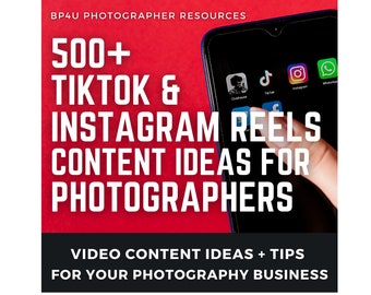 TikTok & Instagram Reels Ideas for Photographers | Social Media Prompts, Video Content Ideas and Hooks