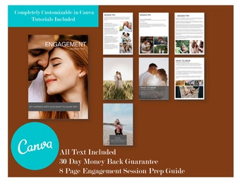 Engagement Session Prep Guide for Canva, Engagement Photography Client Guide